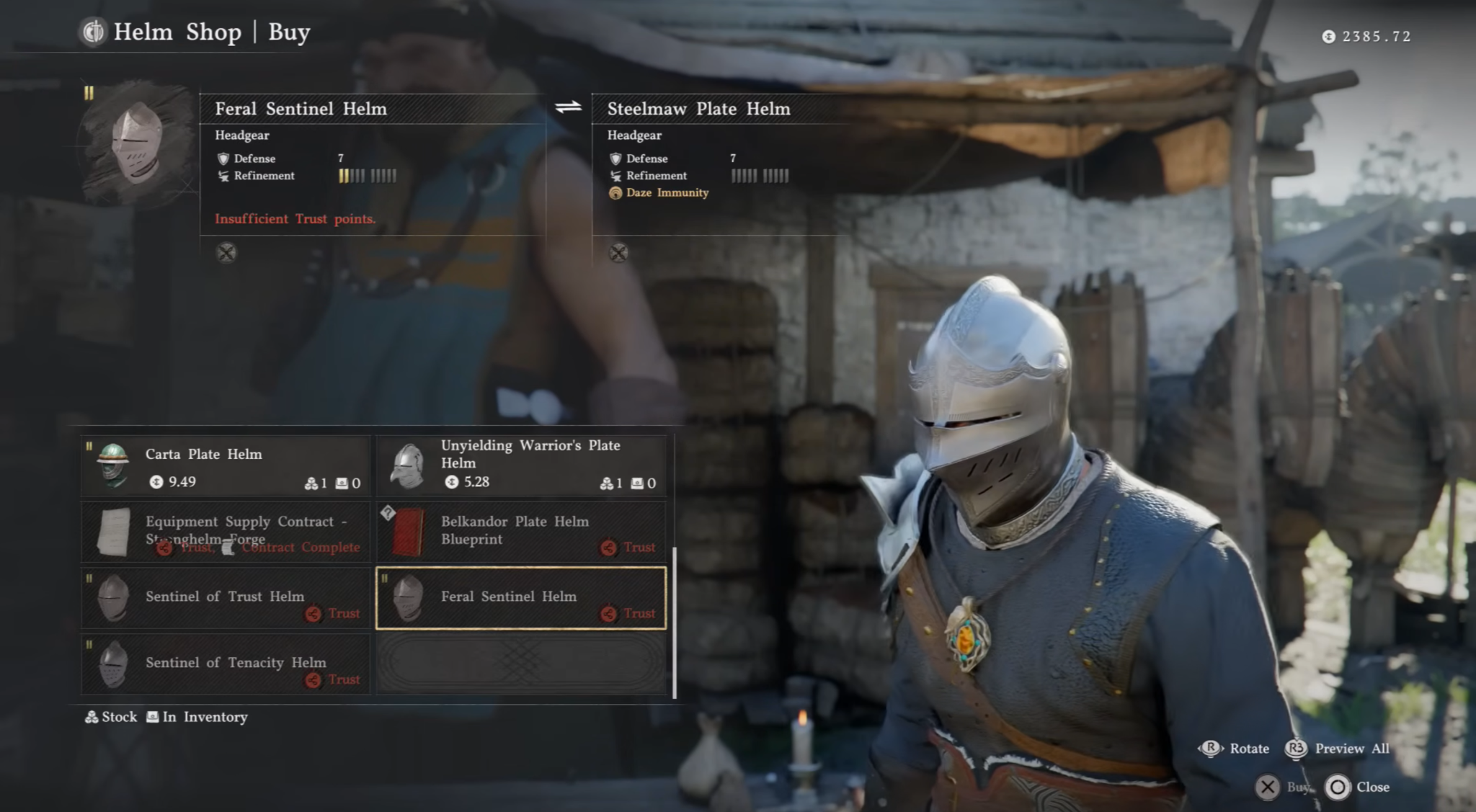Feral Sentinel Helm equipped