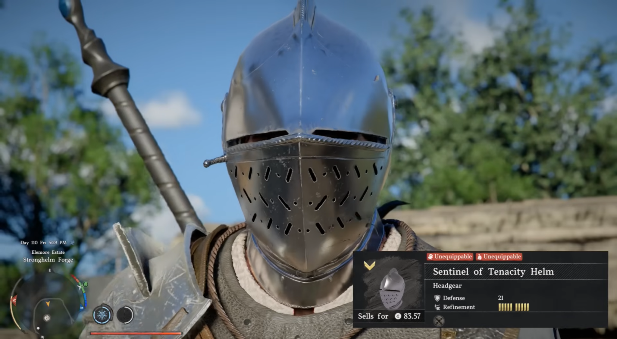 Sentinel of Tenacity Helm equipped