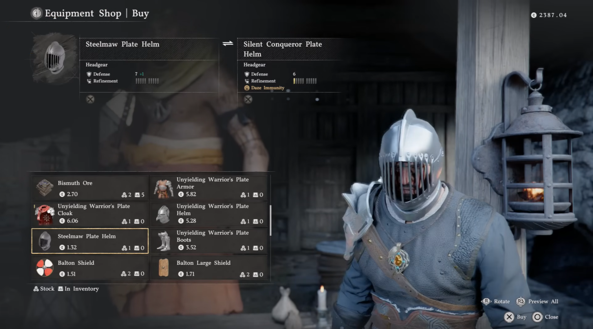 Steel Maw Plate Helm equipped