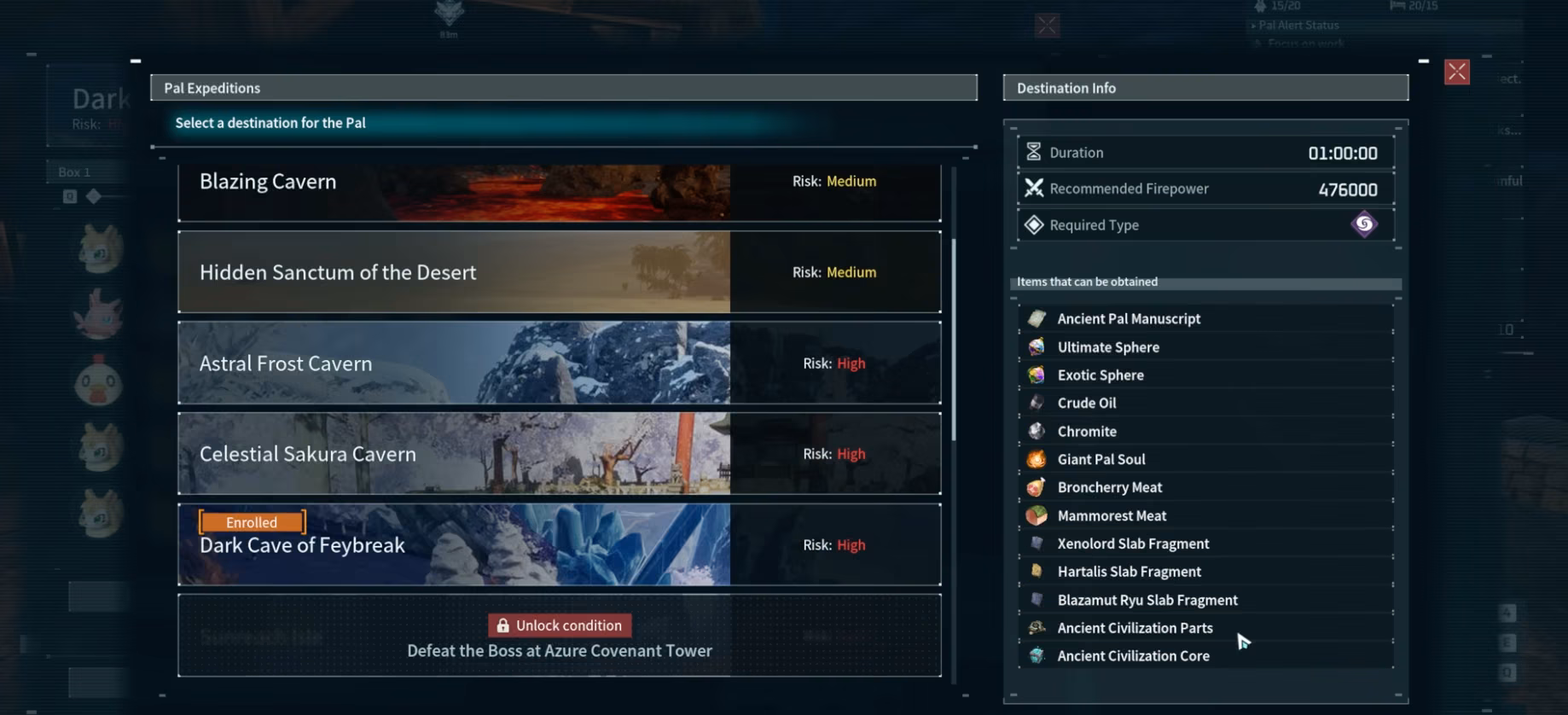 Pal expeditions rewards in Palworld 1.0